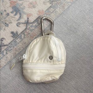 Lululemon Athletica White City Adventurer Mini Backpack Keychain